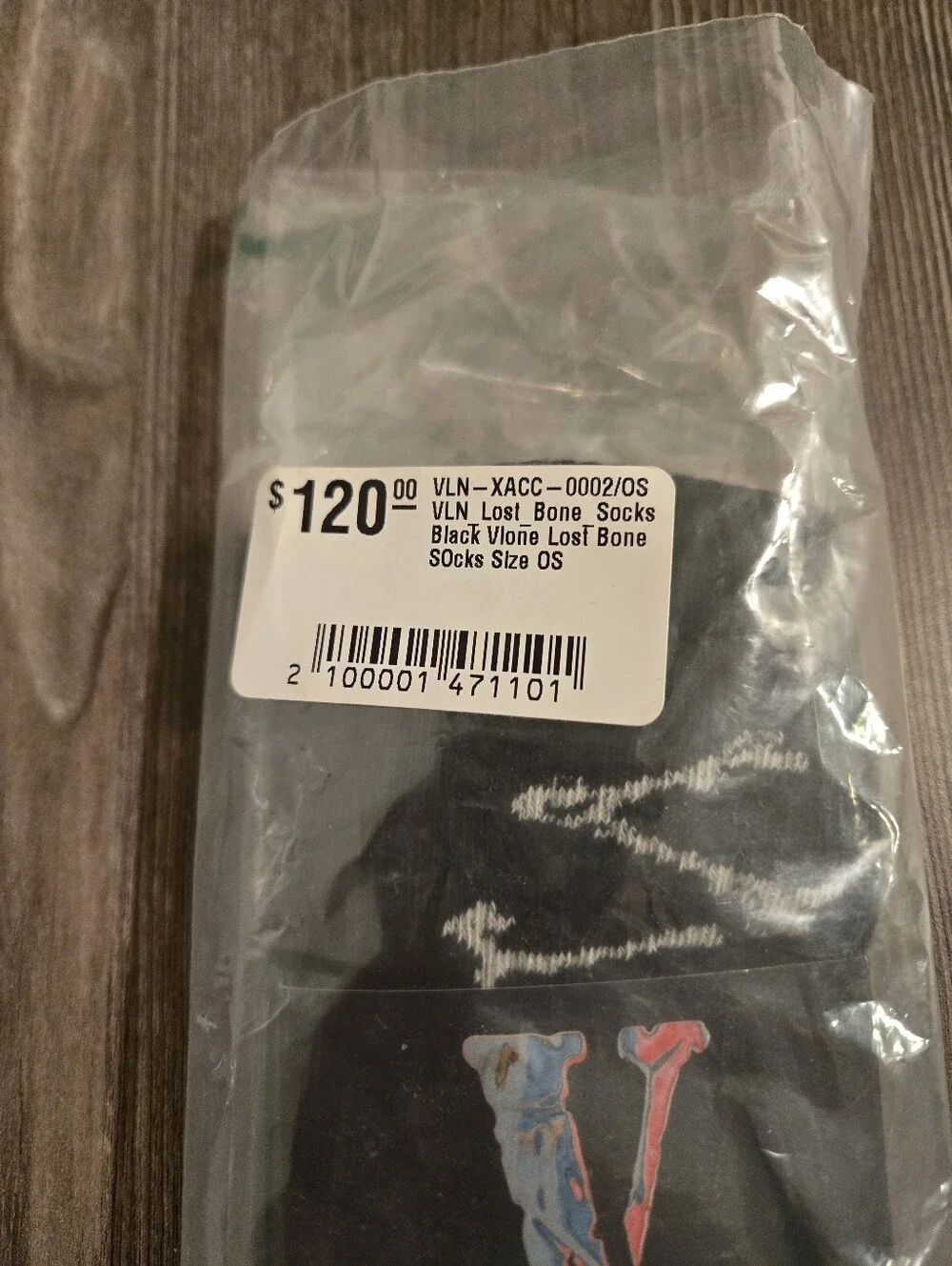 NWT Authentic VLONE Lost Bones Socks In Black